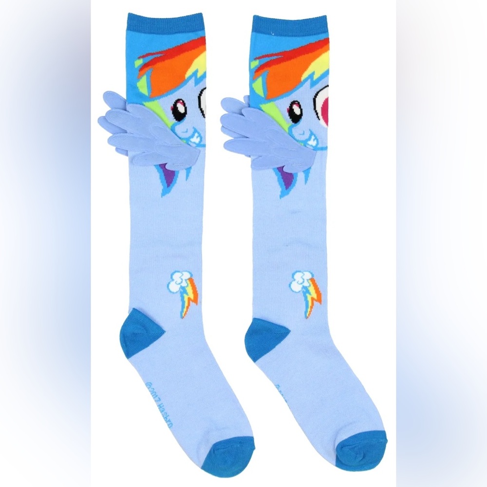 Rainbow Dash Knee High Socks with Wings - Picture 4 of 5